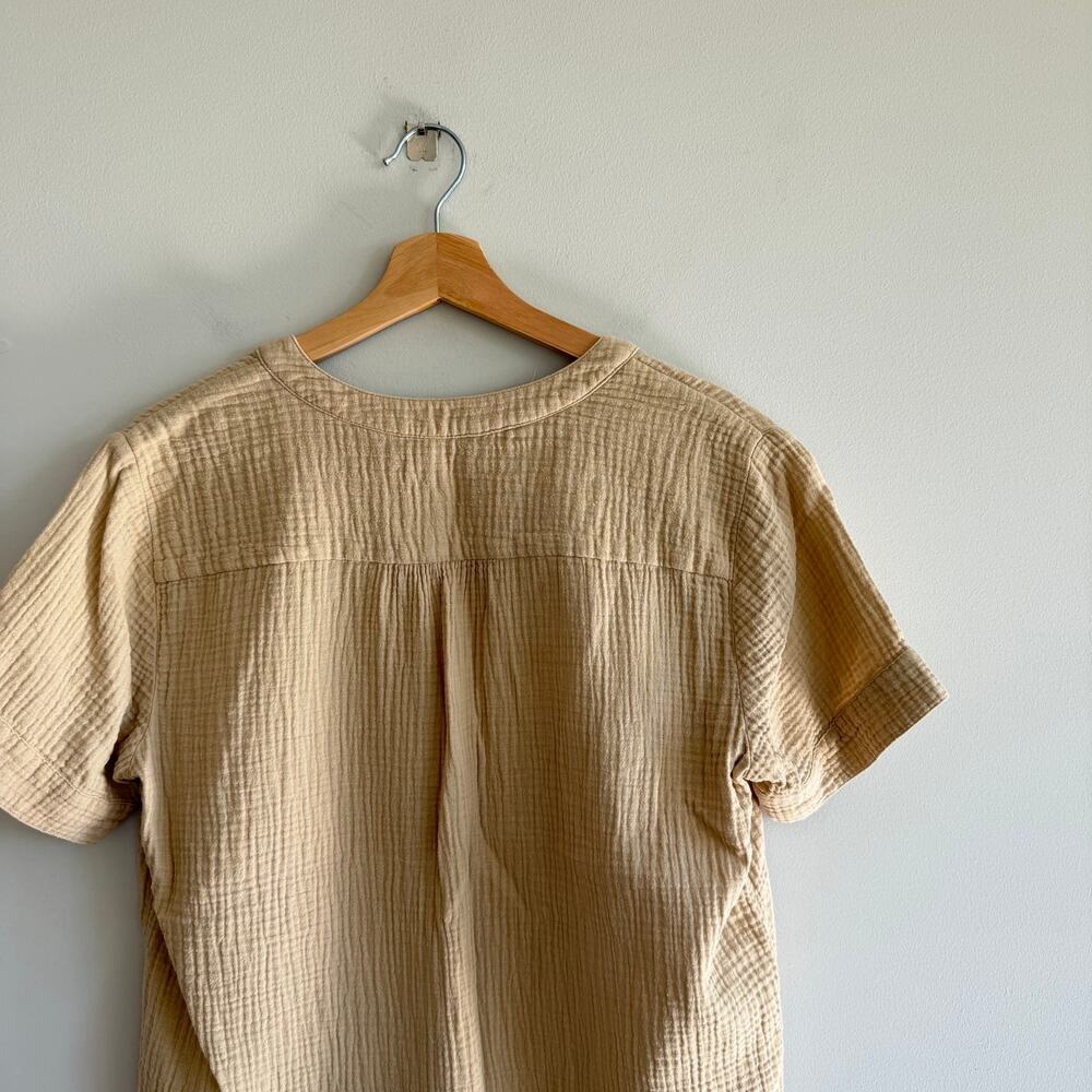 J. Crew V-Neck Soft Gauze Pullover Popover Blouse Cream M - Picture 6 of 7
